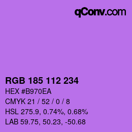 Color code: RGB 185 112 234 | qconv.com