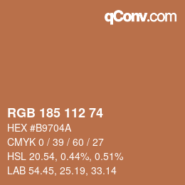 Color code: RGB 185 112 74 | qconv.com