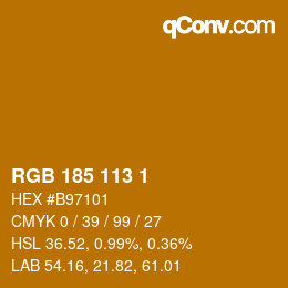 Color code: RGB 185 113 1 | qconv.com
