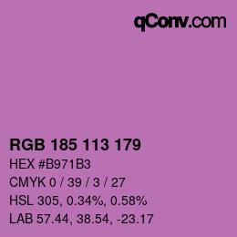 カラーコード: RGB 185 113 179 | qconv.com