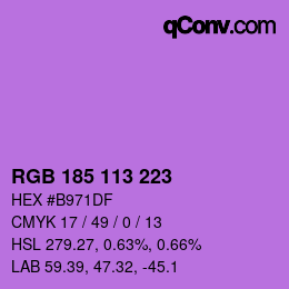 Color code: RGB 185 113 223 | qconv.com