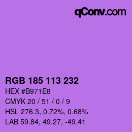 Color code: RGB 185 113 232 | qconv.com