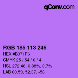 Color code: RGB 185 113 246 | qconv.com