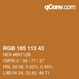 Color code: RGB 185 113 43 | qconv.com