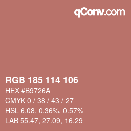 Color code: RGB 185 114 106 | qconv.com