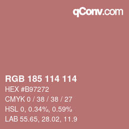 Color code: RGB 185 114 114 | qconv.com