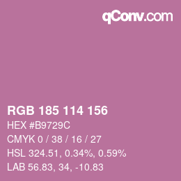 カラーコード: RGB 185 114 156 | qconv.com