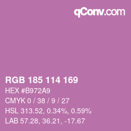 Color code: RGB 185 114 169 | qconv.com