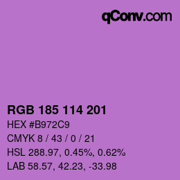 Color code: RGB 185 114 201 | qconv.com