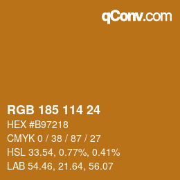 Color code: RGB 185 114 24 | qconv.com