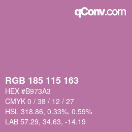 Color code: RGB 185 115 163 | qconv.com