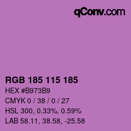 Color code: RGB 185 115 185 | qconv.com