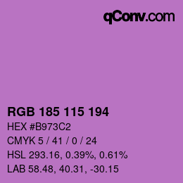 Color code: RGB 185 115 194 | qconv.com