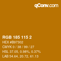 Color code: RGB 185 115 2 | qconv.com