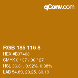 カラーコード: RGB 185 116 8 | qconv.com