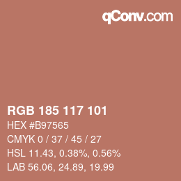 Código de color: RGB 185 117 101 | qconv.com