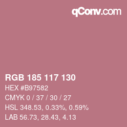 Color code: RGB 185 117 130 | qconv.com