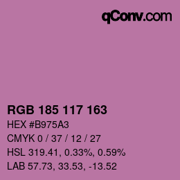 Color code: RGB 185 117 163 | qconv.com