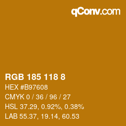 Color code: RGB 185 118 8 | qconv.com