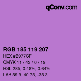 颜色代码: RGB 185 119 207 | qconv.com