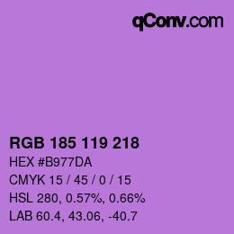 Color code: RGB 185 119 218 | qconv.com