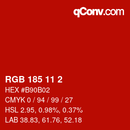 カラーコード: RGB 185 11 2 | qconv.com
