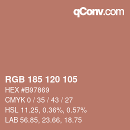 カラーコード: RGB 185 120 105 | qconv.com