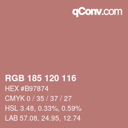 Color code: RGB 185 120 116 | qconv.com