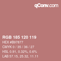 Código de color: RGB 185 120 119 | qconv.com