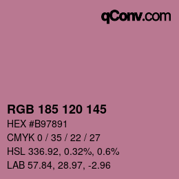 カラーコード: RGB 185 120 145 | qconv.com