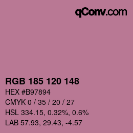 カラーコード: RGB 185 120 148 | qconv.com