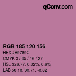 Color code: RGB 185 120 156 | qconv.com