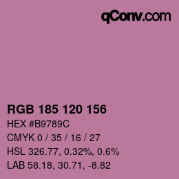 Color code: RGB 185 120 156 | qconv.com