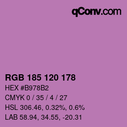 Color code: RGB 185 120 178 | qconv.com