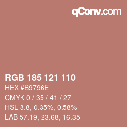 Color code: RGB 185 121 110 | qconv.com