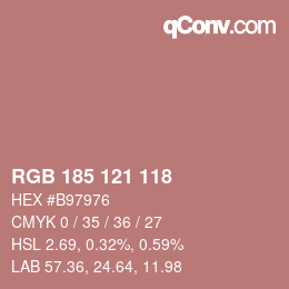 Farbcode: RGB 185 121 118 | qconv.com