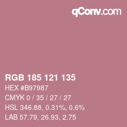 Código de color: RGB 185 121 135 | qconv.com