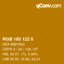 Color code: RGB 185 122 0 | qconv.com