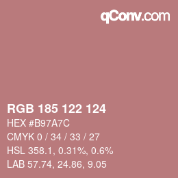 Color code: RGB 185 122 124 | qconv.com