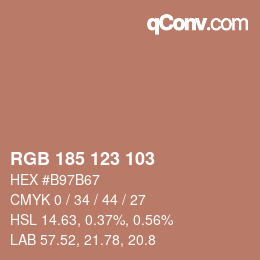 カラーコード: RGB 185 123 103 | qconv.com