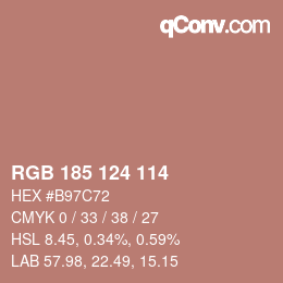 Color code: RGB 185 124 114 | qconv.com