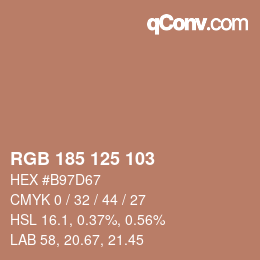 Color code: RGB 185 125 103 | qconv.com