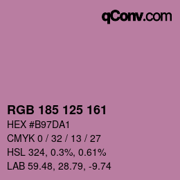 Color code: RGB 185 125 161 | qconv.com