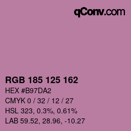 Color code: RGB 185 125 162 | qconv.com