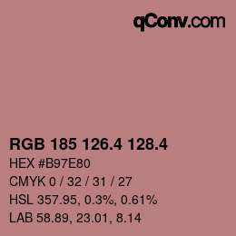 カラーコード: RGB 185 126.4 128.4 | qconv.com
