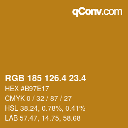 カラーコード: RGB 185 126.4 23.4 | qconv.com