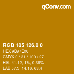 Color code: RGB 185 126.8 0 | qconv.com