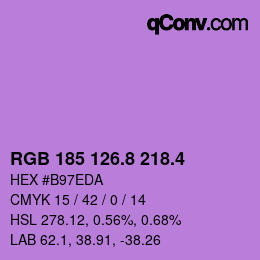 カラーコード: RGB 185 126.8 218.4 | qconv.com