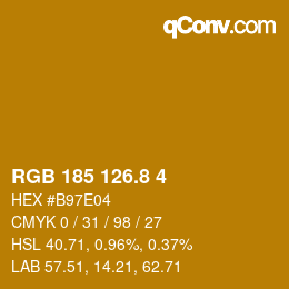 Color code: RGB 185 126.8 4 | qconv.com