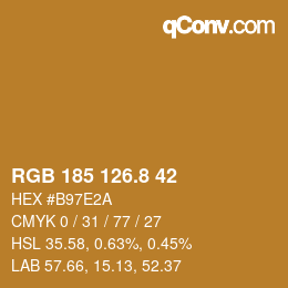 Color code: RGB 185 126.8 42 | qconv.com